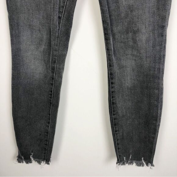 GOOD AMERICAN | Good Legs Crop Black Wash Gray Denim Jeans Women’s Size 8 - Picture 4 of 8